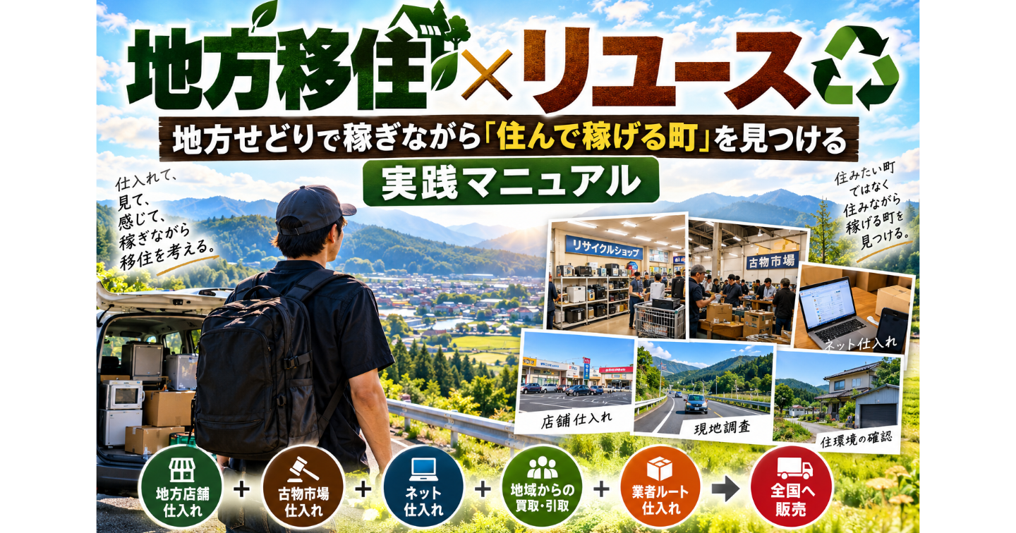 🌾 地方移住×リユース｜地方せどりで稼ぎながら「住んで稼げる町」を見つける実践マニュアル