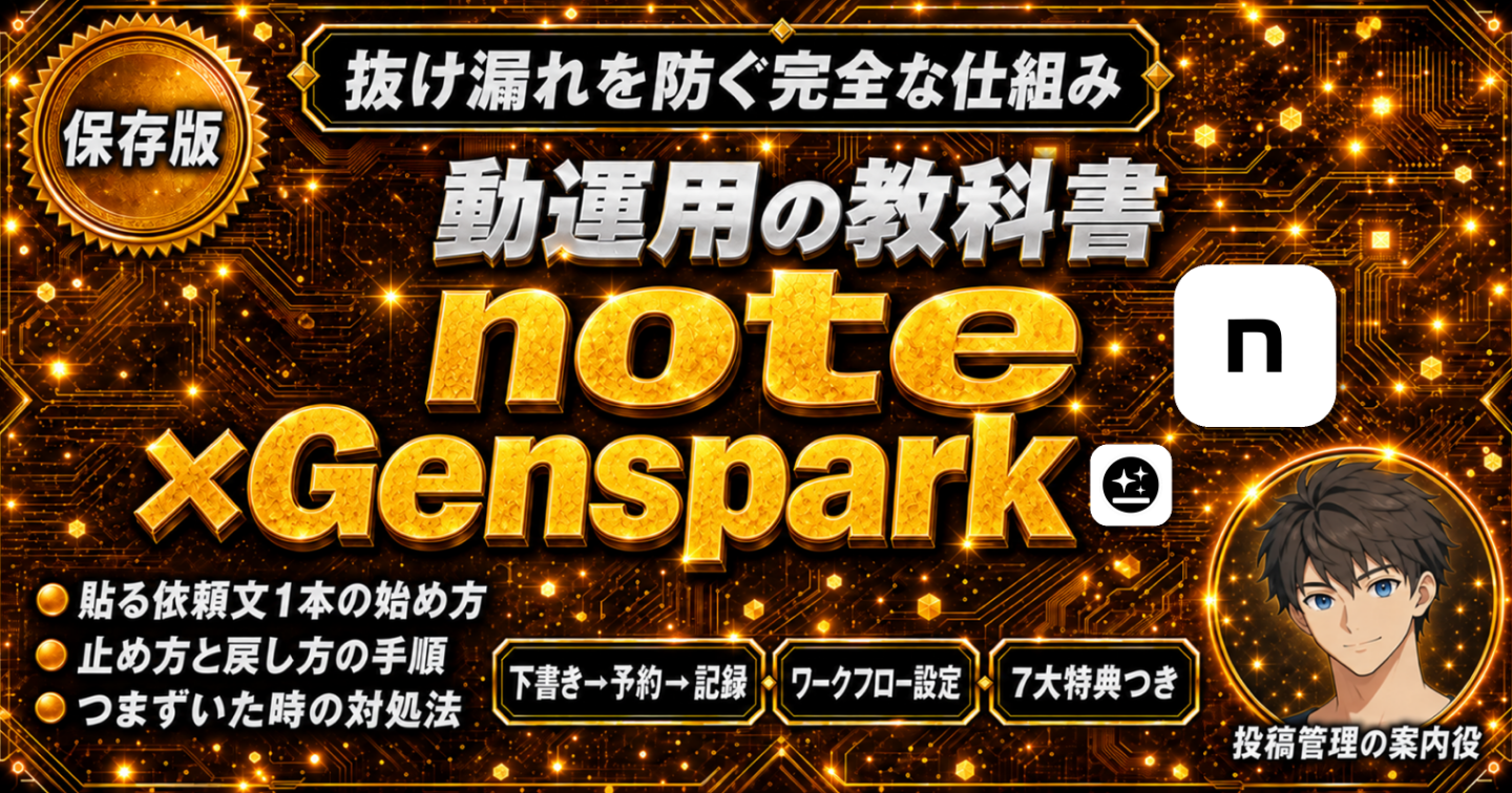 noteの投稿を続けたい人のための【Gensparkでのnote自動運用の教科書】 ｜ 投稿の抜け漏れを防ぐ仕組みを作る完全ロードマップ