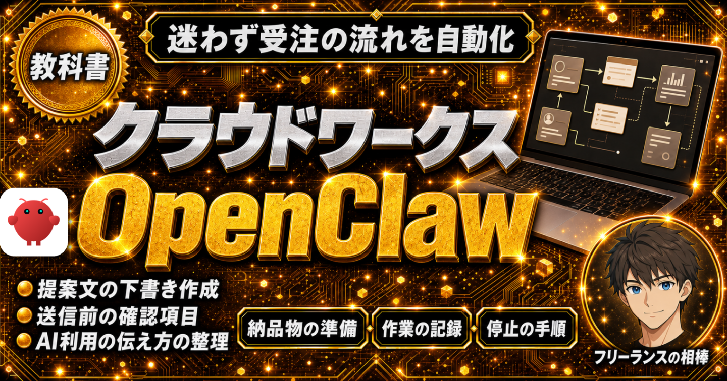 クラウドワークスで案件を受注するフリーランスのための【OpenClaw×クラウドワークス自動化の教科書】 ｜ 提案から納品まで全工程を自動化