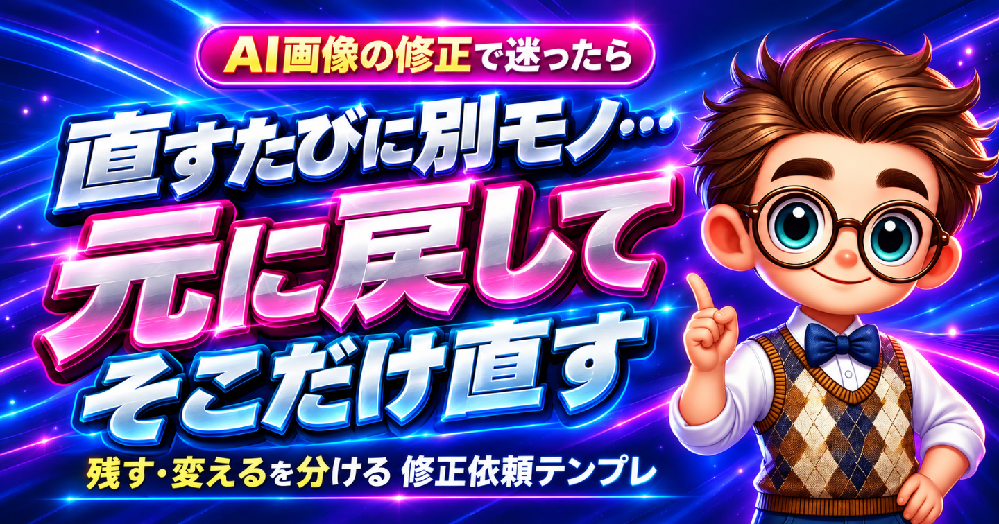 AI画像、直すほど別モノ？修正の戻し方