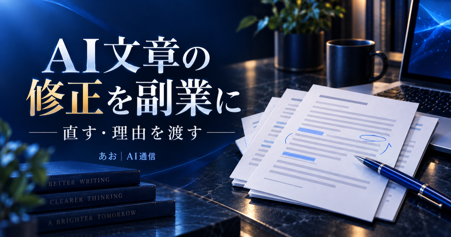 AI文章の修正を副業にする 元資料から直して、理由まで渡す