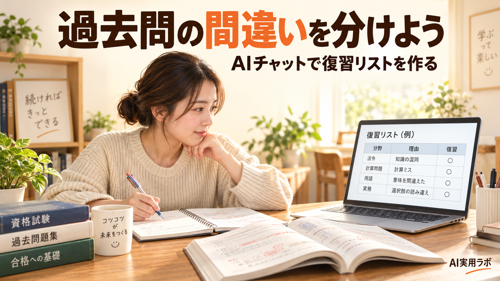 資格試験の過去問、間違いの理由を分けていますか？AIチャットで苦手分野だけの復習リストを作る方法