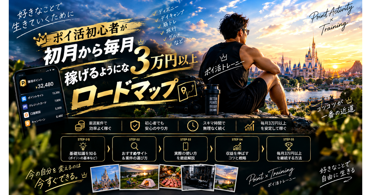 ポイ活初心者が初月から毎月3万円以上稼げるようになるロードマップ🗺️