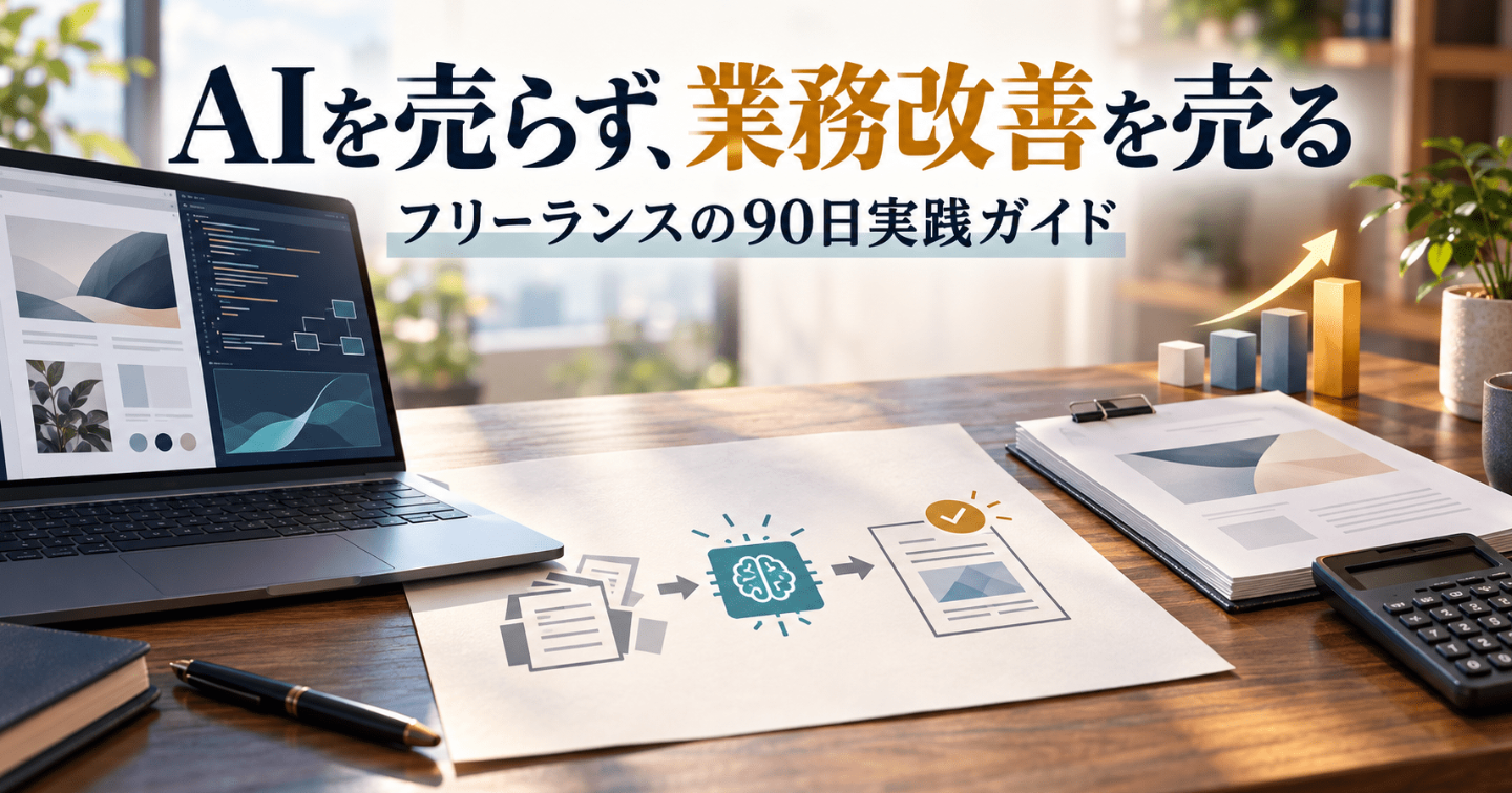 AIで作れる時代に、フリーランスは何を売る？「制作費」から「業務改善費」に変える90日実践ガイド【購入者特典付き】