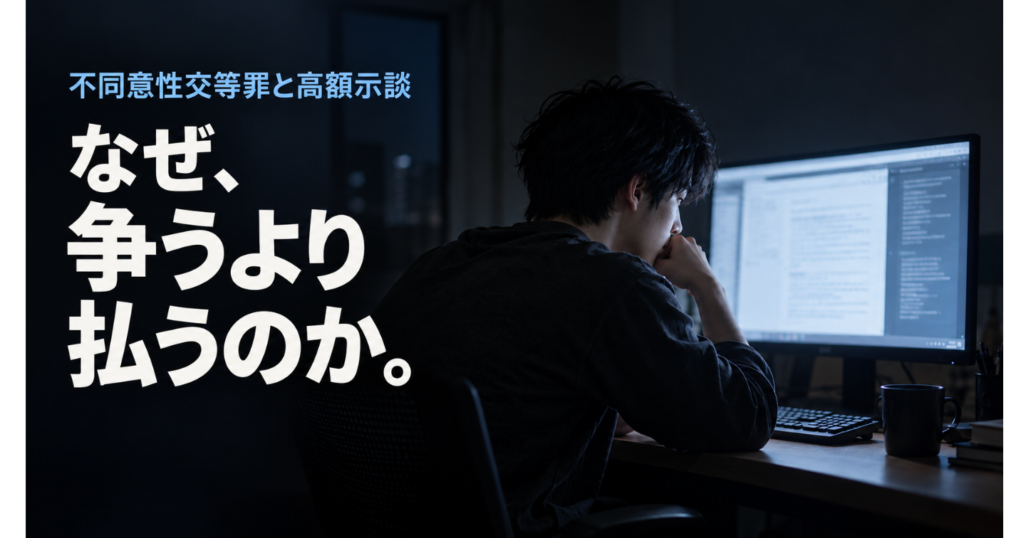 不同意性交の示談金スキームのヤバさ。「無実なら戦え」で済ませるな