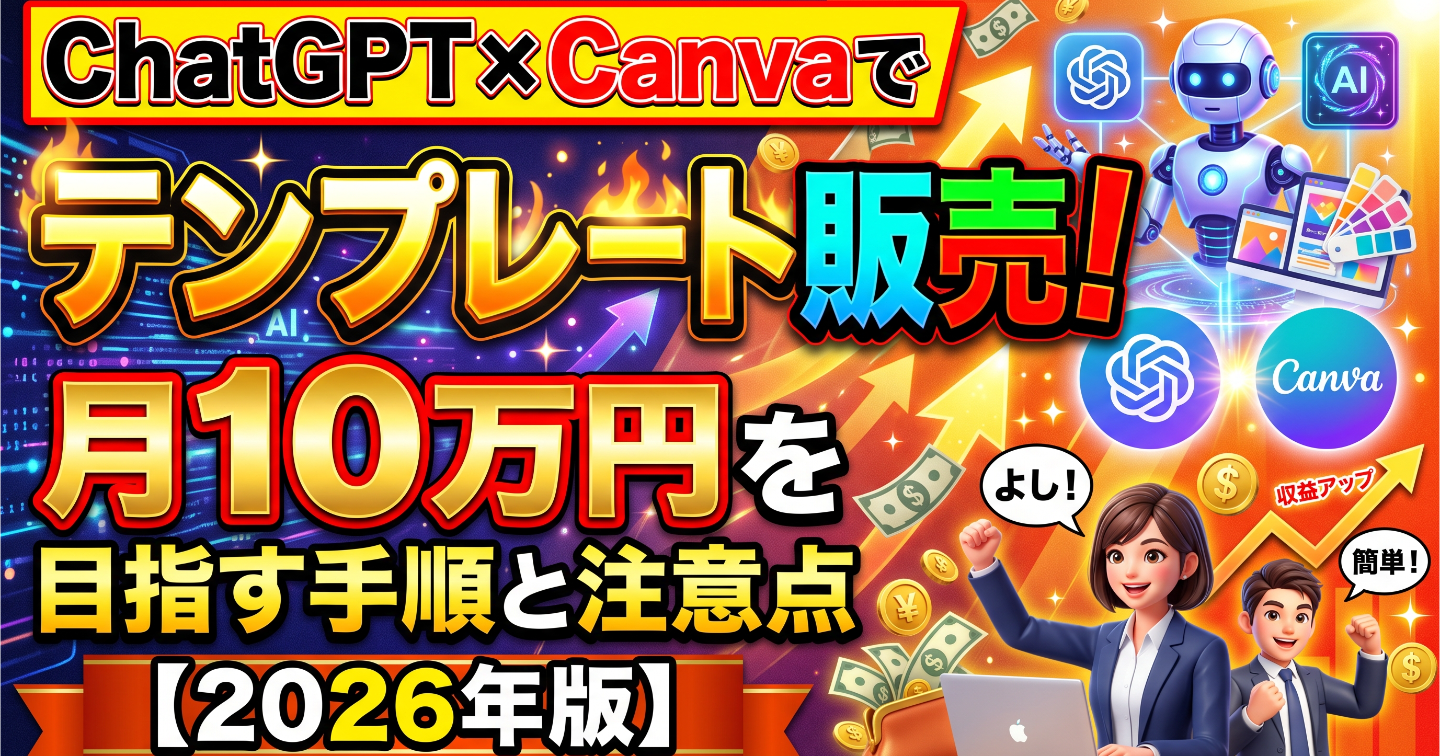 ChatGPT×Canvaでテンプレート販売｜月10万円を目指す手順と注意点【2026年版】