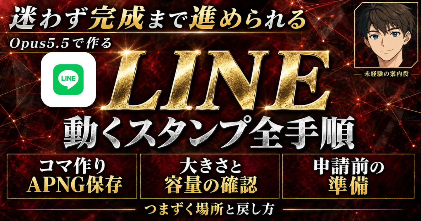 【初心者・後発組でもこれなら動くLINEスタンプを作れる！】Opus5.5×LINEスタンプ作成プロンプト完全攻略【未経験からの動くLINE