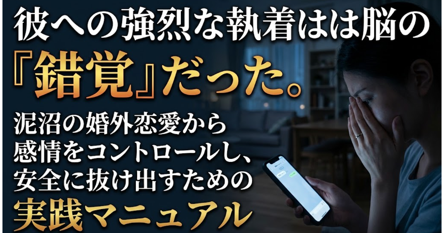 彼への強烈な執着は脳の「錯覚」だった。泥沼の婚外恋愛から感情をコントロールし、安全に抜け出すための実践マニュアル