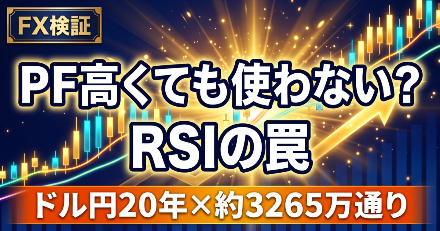 RSI逆張り、ドル円20年で利益が損失の約5倍でも私が使わない理由