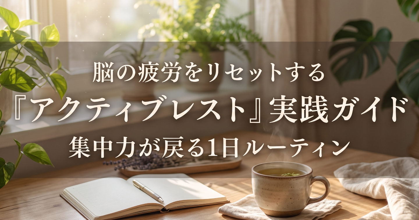脳の疲労をリセットする「アクティブレスト」実践ガイド｜集中力が戻る1日ルーティン