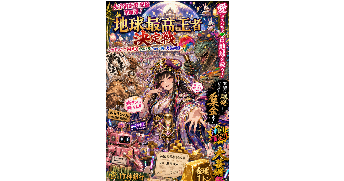 大宇宙熱狂配信第四弾！ 地球最高王者決定戦〜めちゃんこMAXウルトラでかい級・大芸術祭〜