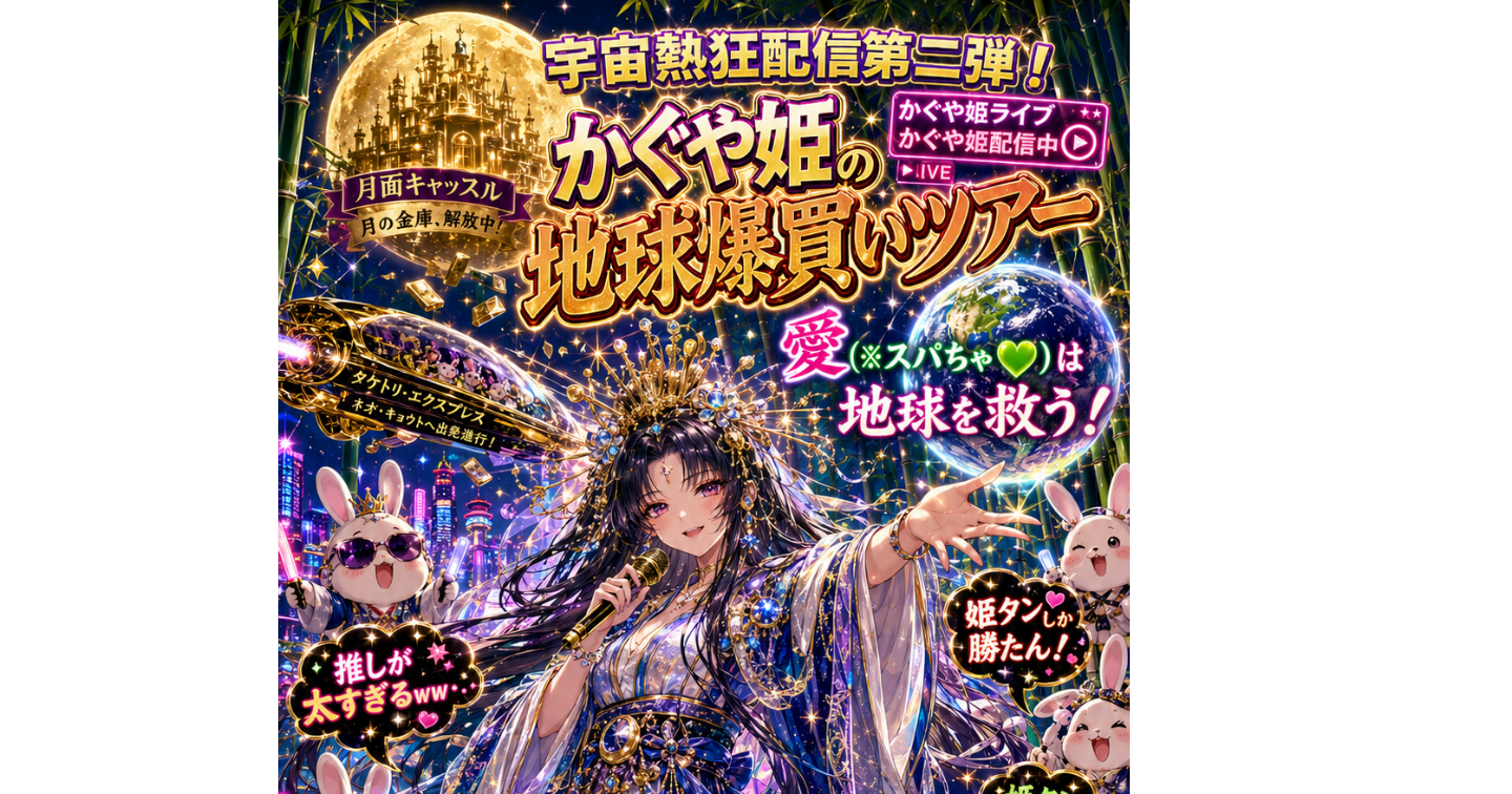宇宙熱狂配信第二弾！ かぐや姫の地球爆買いツアー〜めちゃんこMAXセレブリティ級〜