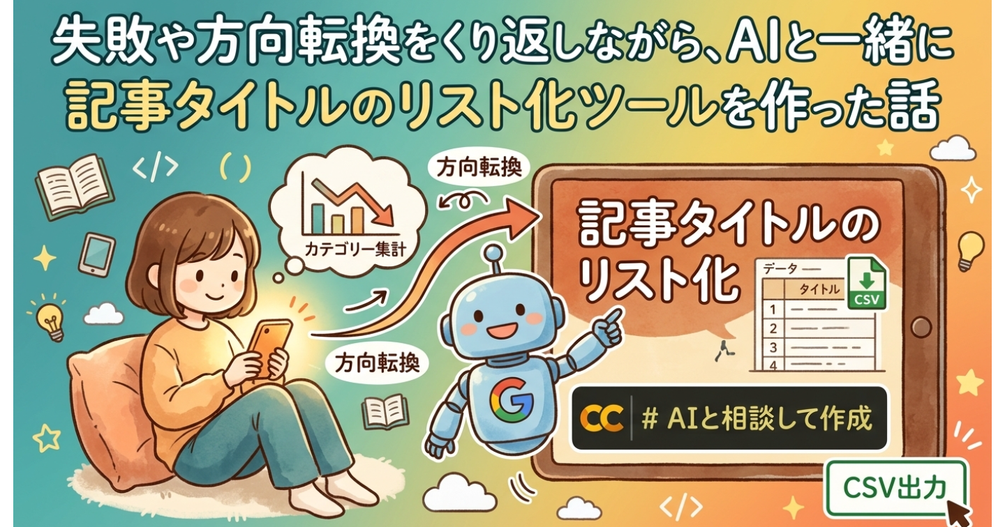失敗や方向転換をくり返しながら、AIと一緒に記事タイトルのリスト化ツールを作った話
