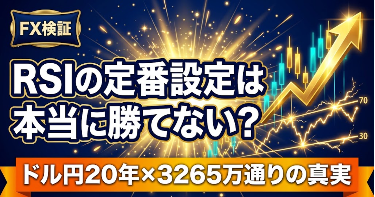 RSIの14・70・30は使えない？ドル円20年30分足で最大55%の落ち込み