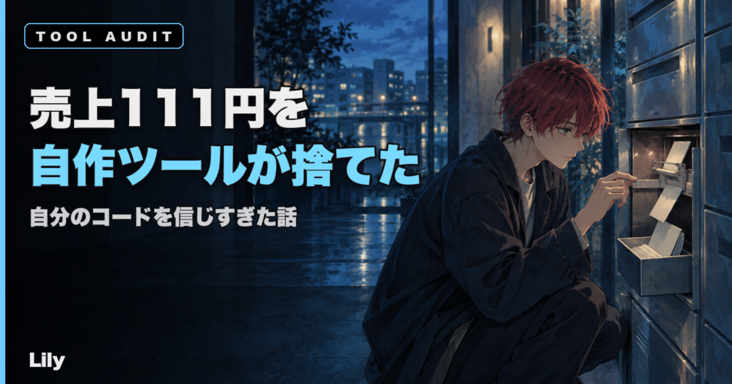 📊 自作ツールが売上111円を捨てていた——自分のコードを信じすぎた話