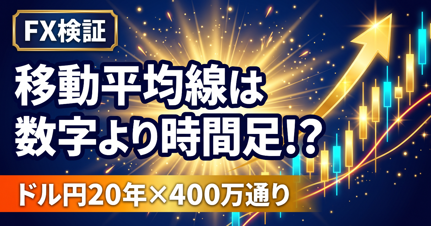 移動平均線は数字より時間足！？定番の5・25がドル円20年日足で基準に届いた！