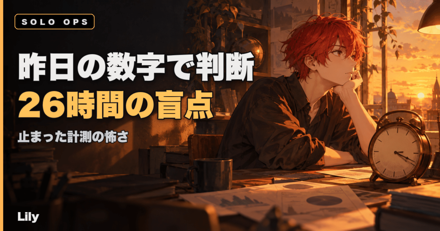 🔍 26時間、昨日の数字で判断していた——自動計測が止まっても気づけない、ひとり運営の盲点