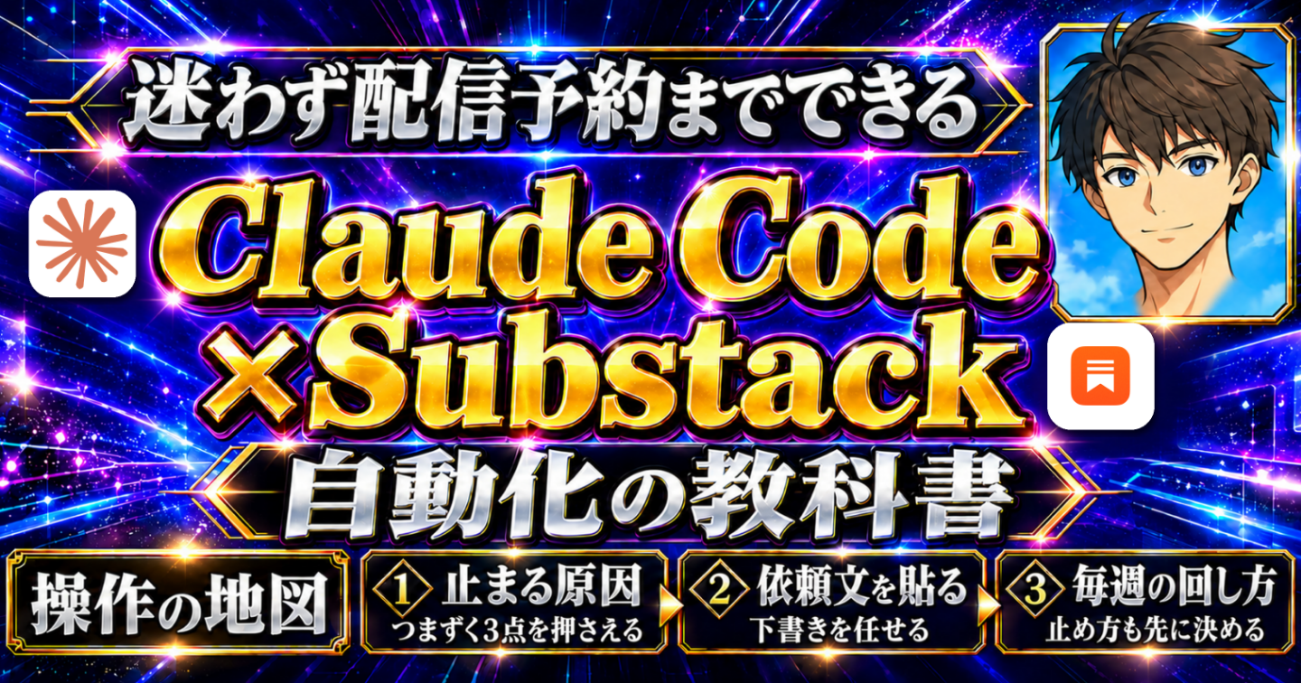 Substackで毎週配信したい発信者のための【Claude Code×Substack自動化の教科書】 ｜ 執筆から配信予約までの自動化完