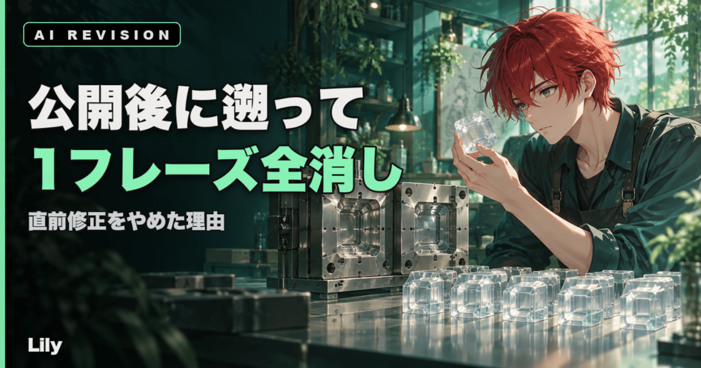 ✍️ AIが書いた記事から1フレーズを全消しした——公開後に遡るまでの経緯と、直前修正をやめた理由
