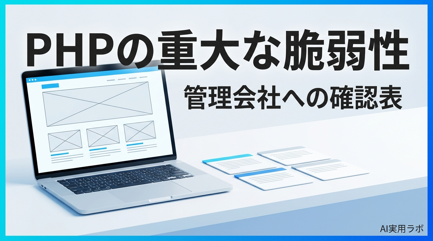 PHPに「認証なしで乗っ取られ得る」重大な脆弱性2件。自社サイトの管理会社に何を聞く？確認表と問い合わせ文を作ってみよう