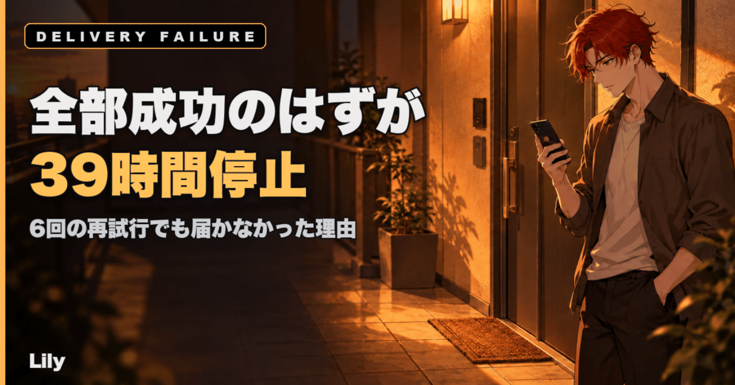 ⚠️ 「全部成功」と記録されていたのに、39時間ユーザーのリクエストは止まっていた