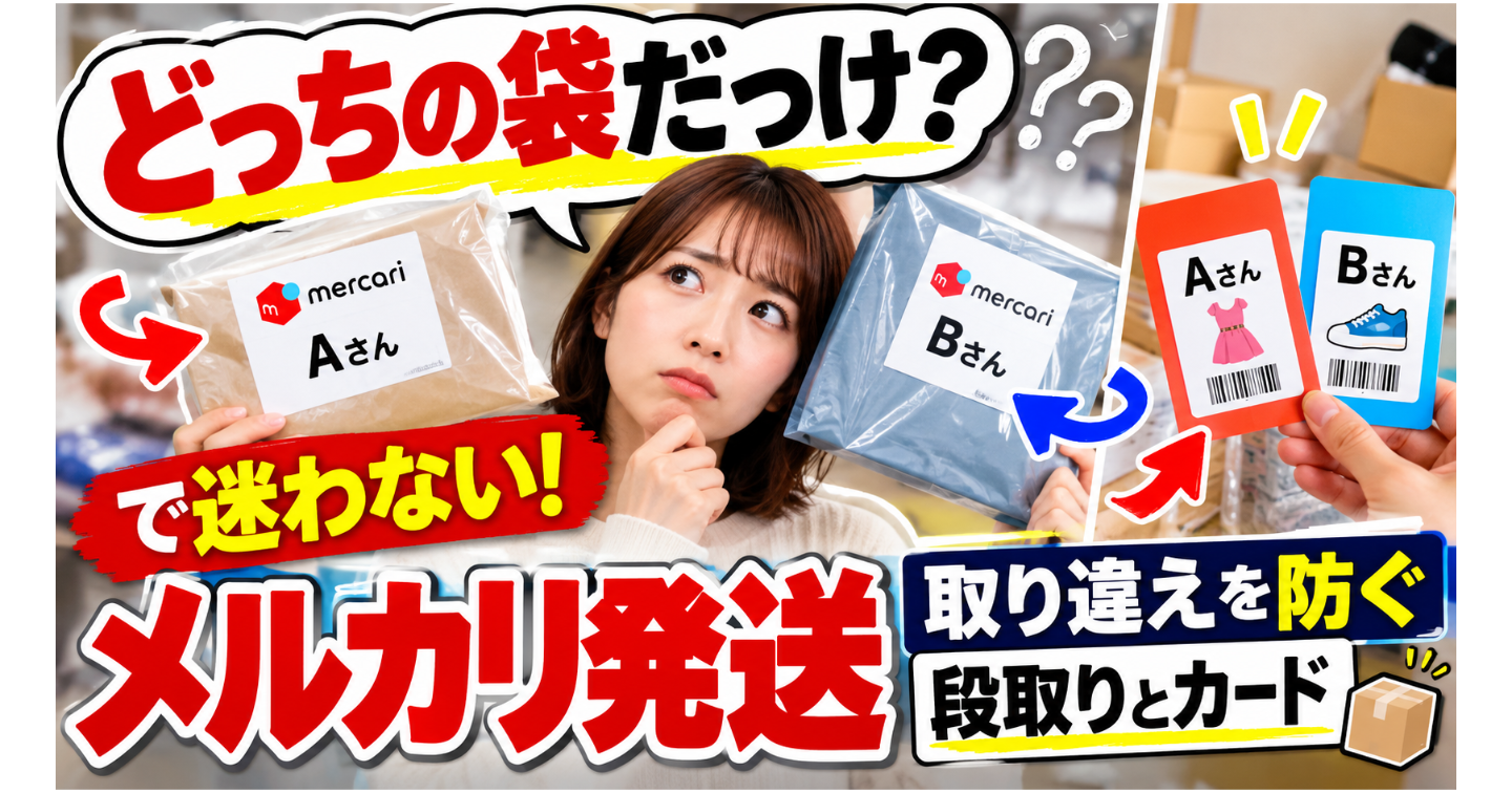 「どっちの袋だっけ？」で迷わない｜メルカリ発送、取り違えを防ぐ段取りとカード