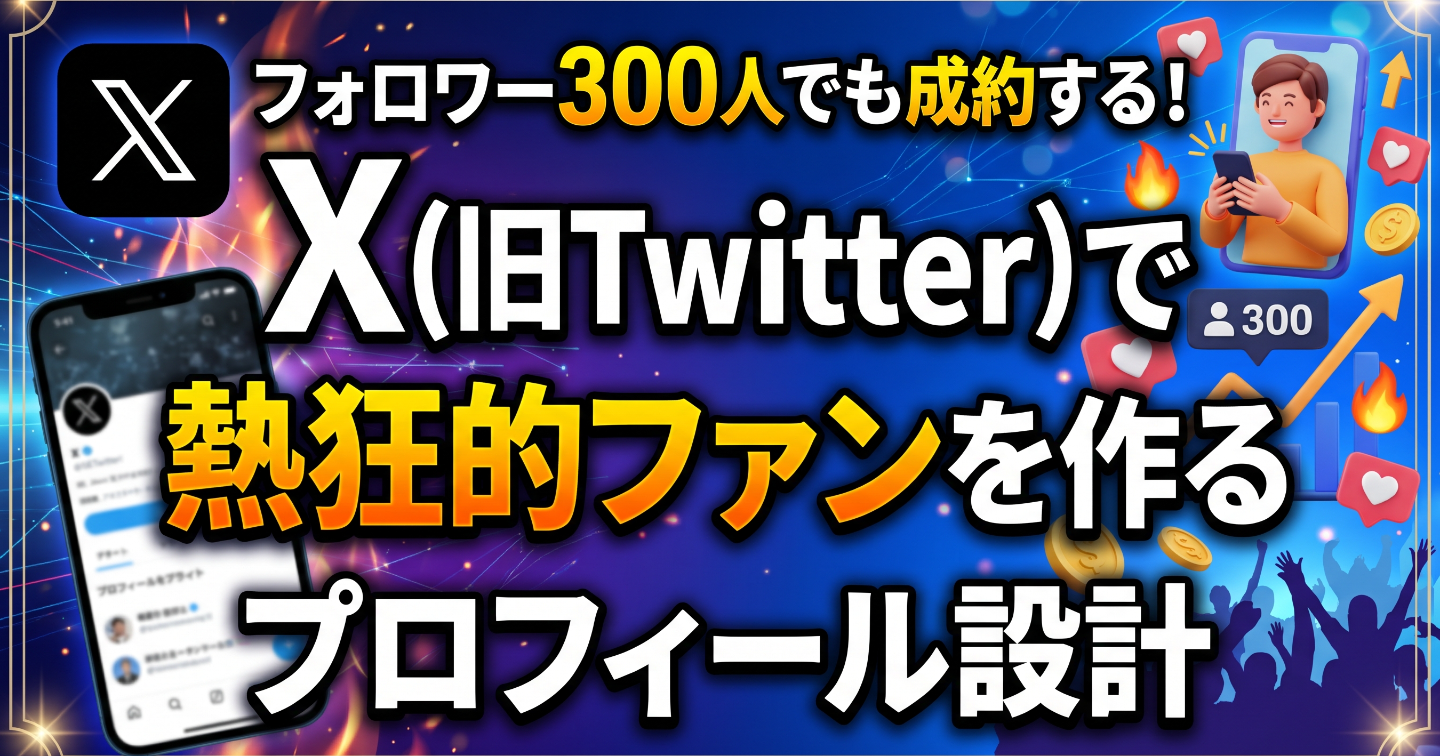 フォロワー300人でも成約する！X（旧Twitter）で熱狂的ファンを作るプロフィール設計