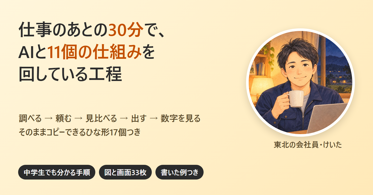 仕事のあとの30分しかない会社員が、AIで11個の仕組みを回している工程｜作る時間が減ったら、記事が売れ始めた