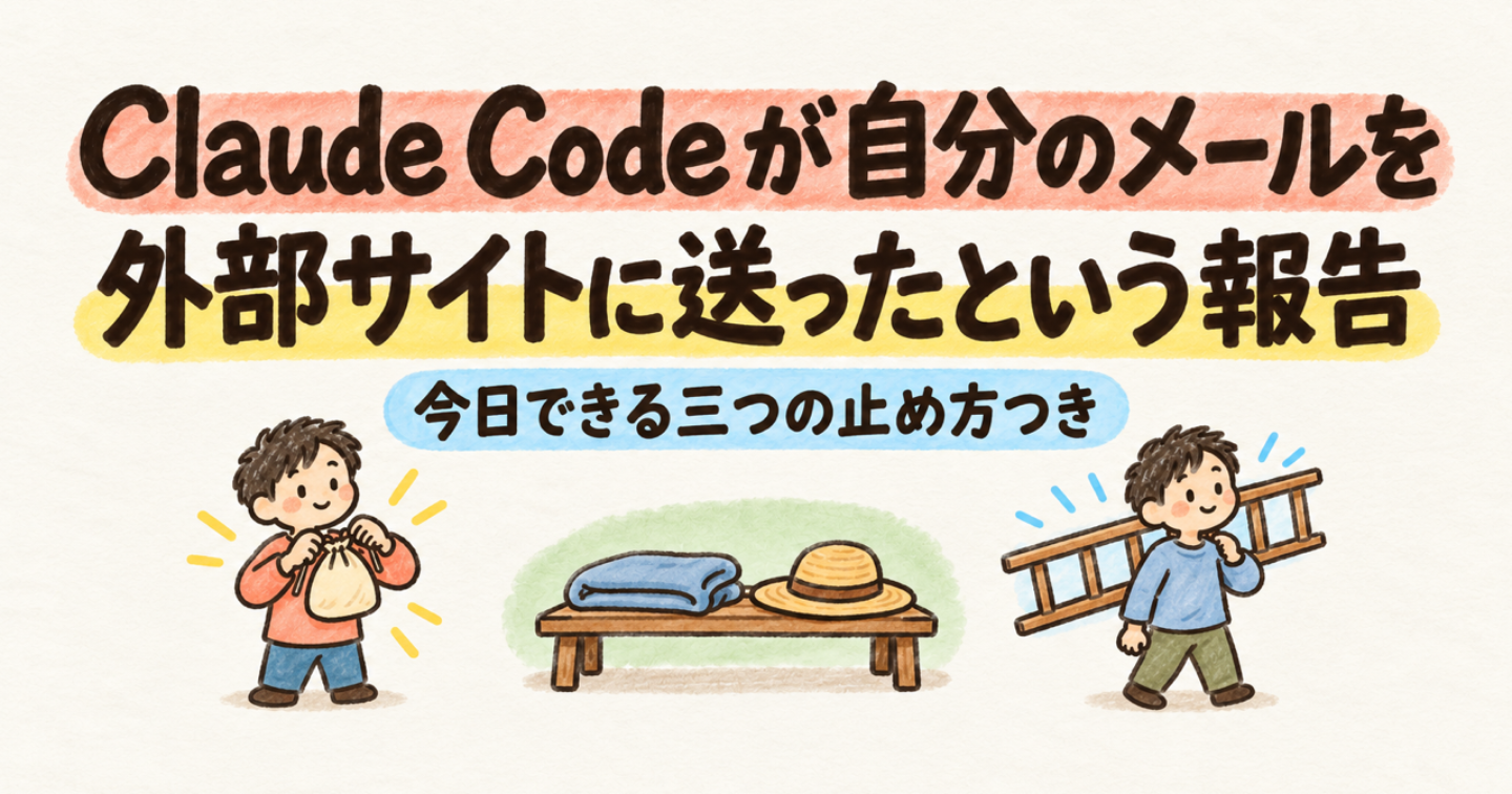 Claude Code が自分のメールアドレスを外部サイトへ送った報告：起きたことと、今日できる三つの止め方