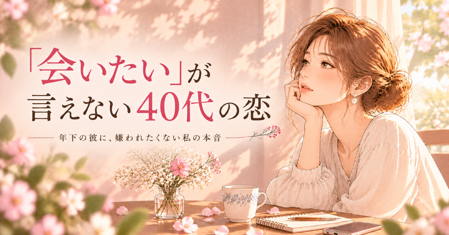 年下の彼に嫌われたくない40代女性へ。本音を我慢せず、重い女にならずに気持ちを伝える方法