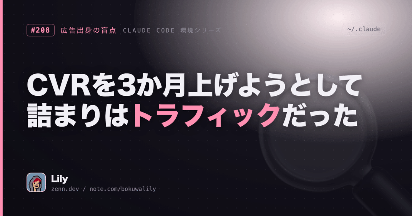 📉 3か月、CVRを上げようとしていた——本当の詰まりがトラフィックだと気づくのが遅れた話