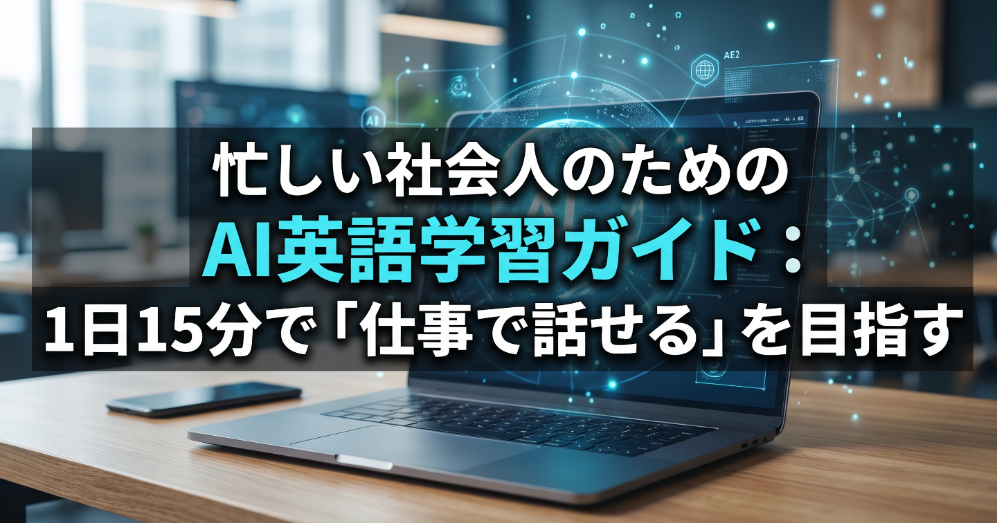 忙しい社会人のためのAI英語学習ガイド：1日15分で「仕事で話せる」を目指す