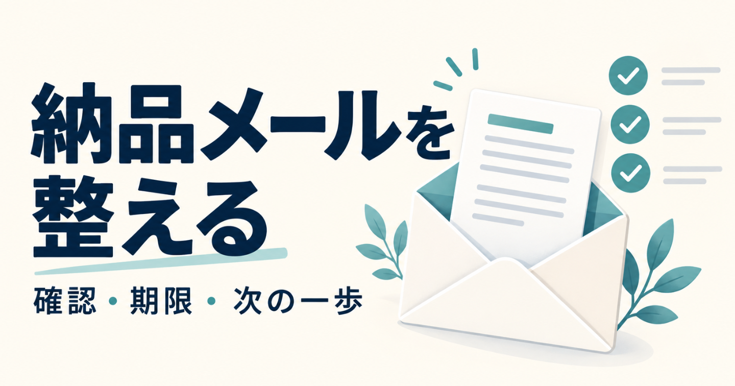 納品メールで迷わせない｜個人事業主が今日整える3つの案内