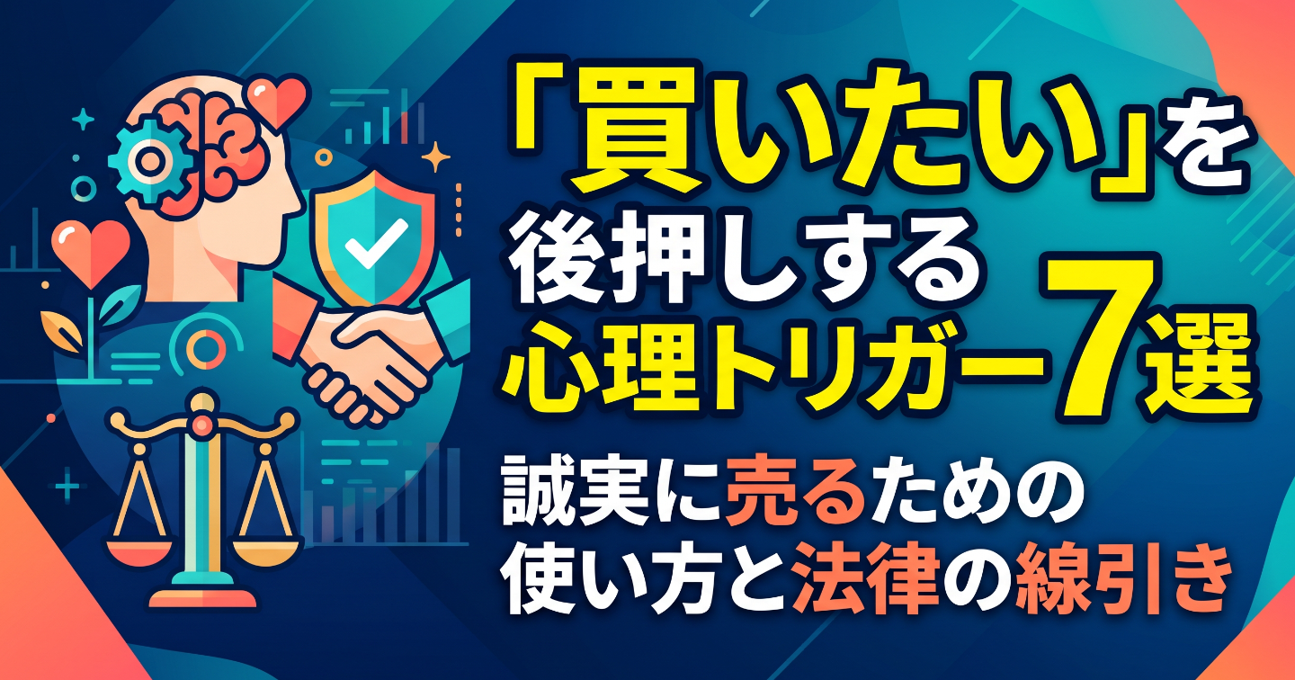 「買いたい」を後押しする心理トリガー7選｜誠実に売るための使い方と法律の線引き