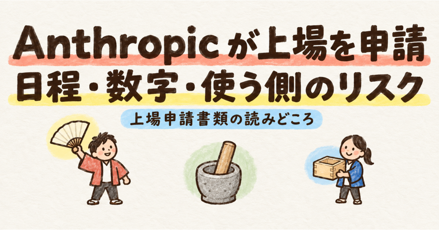 Anthropic が上場申請書類（S-1）を提出：日程、書類の数字、Claude を使う側に関わる三つの記載