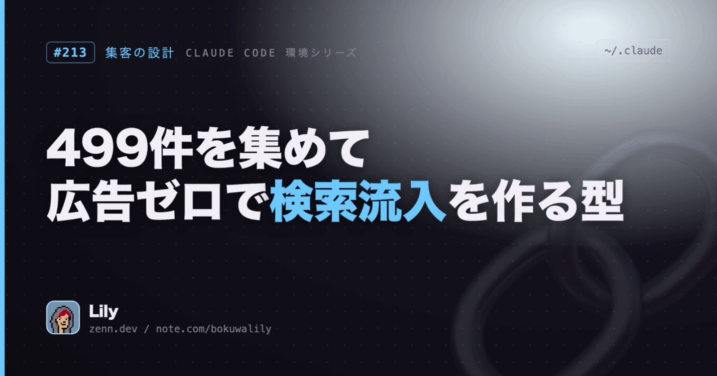 🔗 「検索される」と確認してから作った——499件を集めて無料ツールを出したら、広告ゼロで人が来る仕組みになった