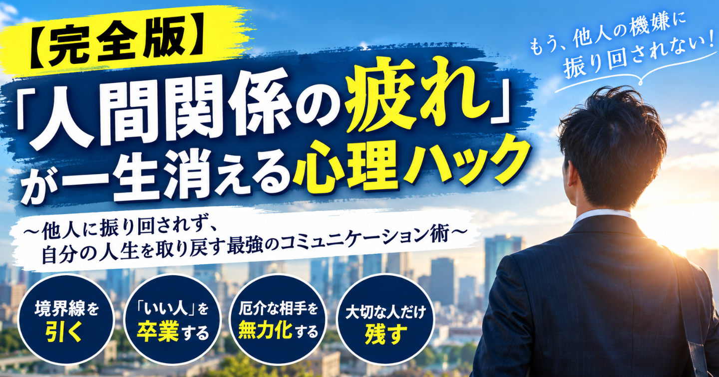 【完全版】「人間関係の疲れ」が一生消える心理ハック〜他人に振り回されず、自分の人生を取り戻す最強のコミュニケーション術〜