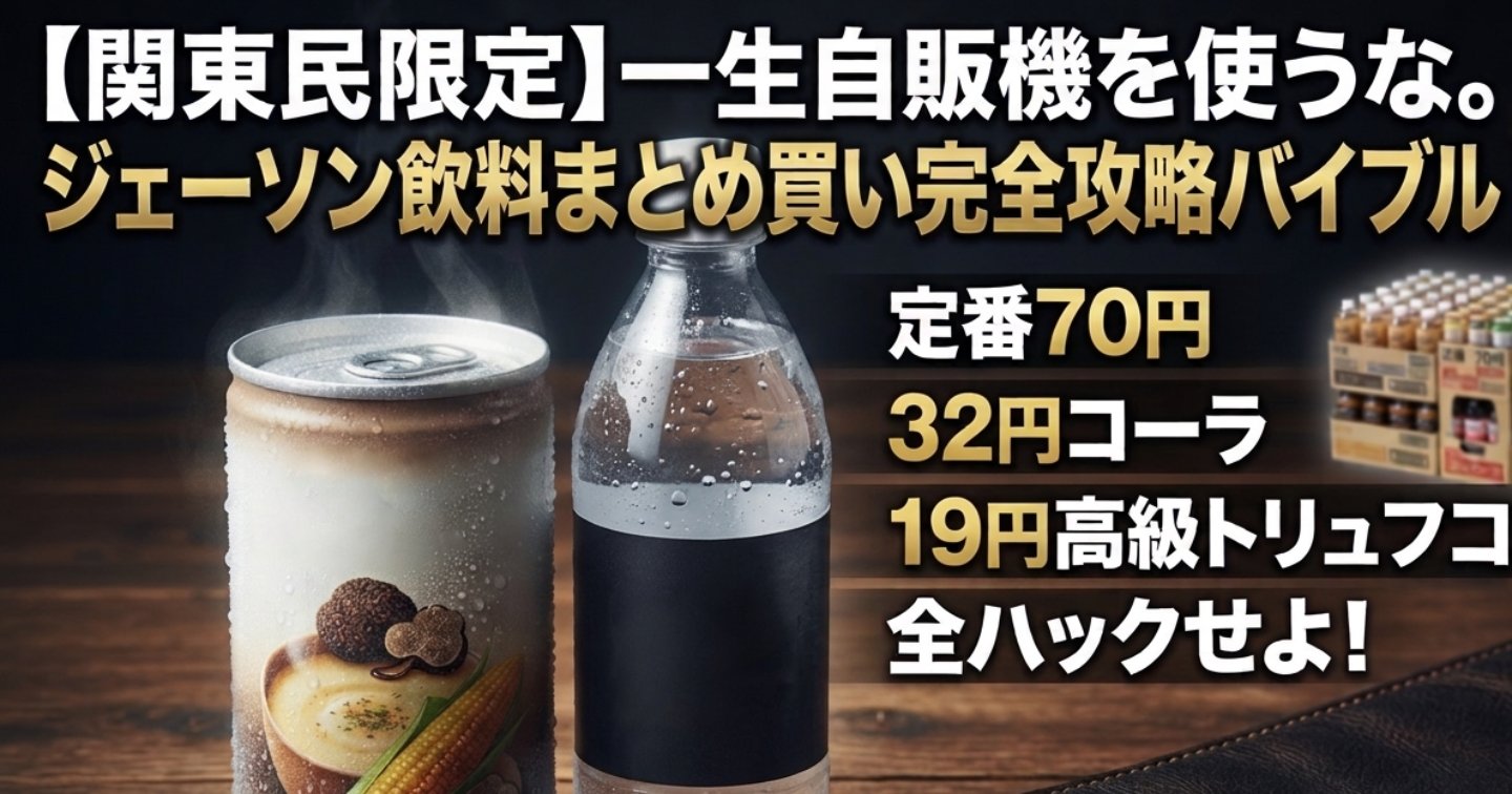 【関東民限定】一生自販機を使うな。100店舗で再現可能なジェーソン飲料まとめ買い完全攻略バイブル〜定番70円・42円ポッカコーンポタ
