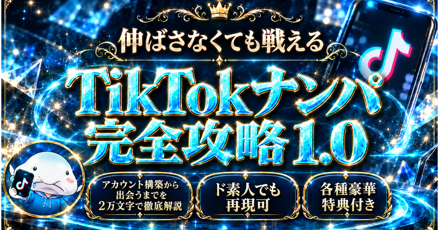 【女ウケ特化】える式TikTokナンパ完全攻略1.0 ～伸ばさなくても戦える、アカウント構築から出会いまで～　