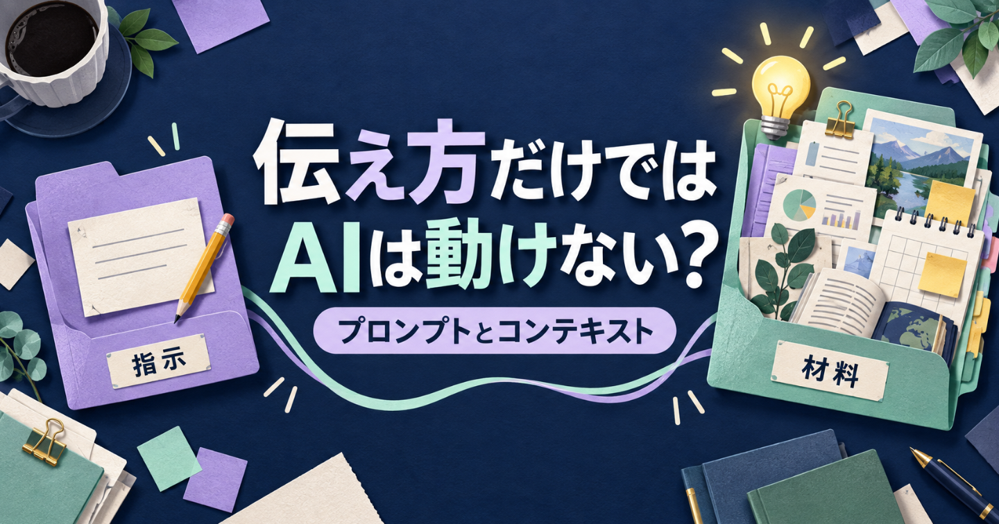 プロンプトとコンテキストの違い。「うまい聞き方」の次に見直すこと