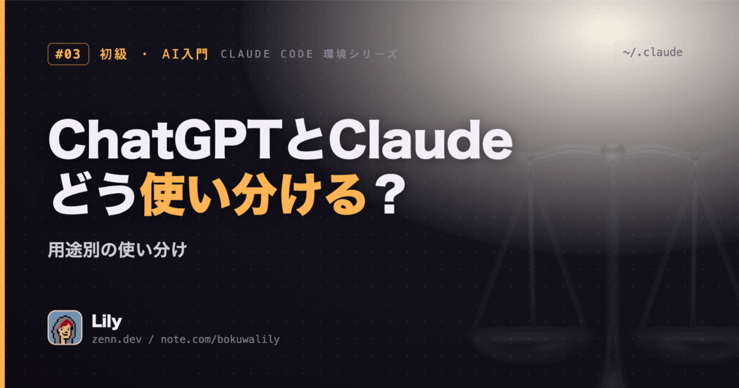 ⚖️ ChatGPTとClaude、結局どっちを使えばいい？ 用途別の使い分け