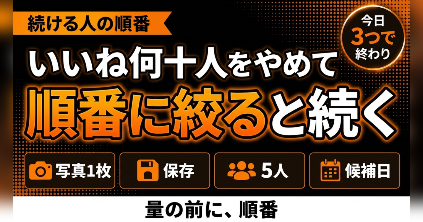 いいねを何十人に送り続けている人へ｜会うまでの順番に絞ると続く